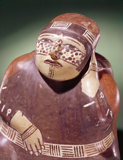 Aardewerk cacaoplukkers, Nazca Cultuur (detail) door School Peruvian