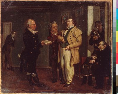 Prins Vasily Khovansky (1755-1830) en een grappenmaker door School Russian