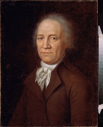 Portret van de boer Andrei Bolotov. Schilderij van een Russische meester, olie op doek, eind 18e eeuw. State History Museum, Moskou. door School Russian