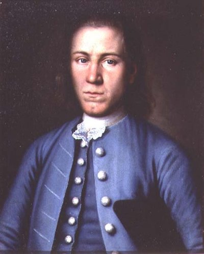 Portret van een jonge man in blauw door School Russian