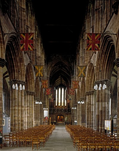 Gotische kunst: uitzicht op het interieur van de kathedraal van Glasgow. 12e eeuw. Schotland door Scottish School