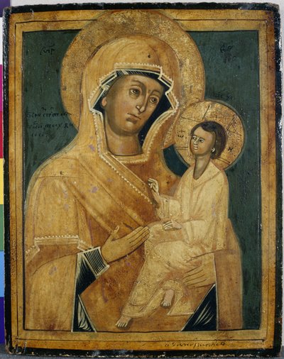 Madonna en Kind, laat 18e of vroeg 19e eeuw door School Serbian