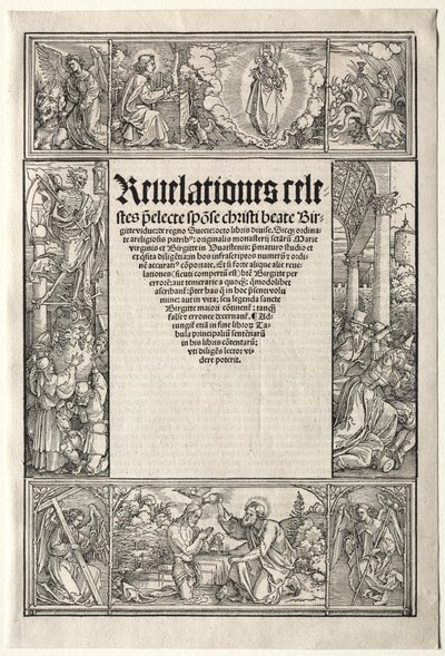 Rand - met de doop van Christus door School of Albrecht Dürer