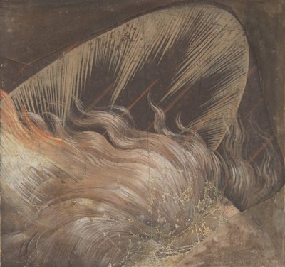 Hoofd van een Apostel Omringd door een Vlam en een Nimbus: Fragment, 1500-50 door School of Raphael.
