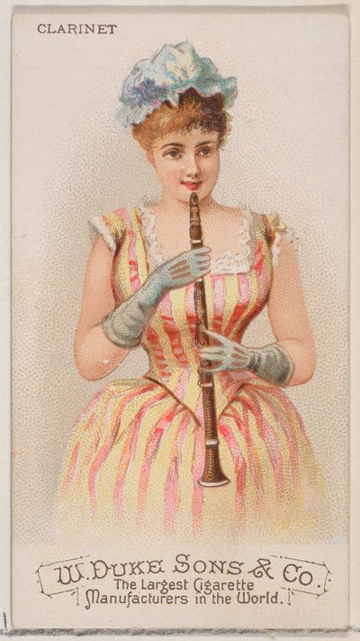Klarinet, uit de serie Muziekinstrumenten N82 voor Duke sigaretten door Schumacher and Ettlinger