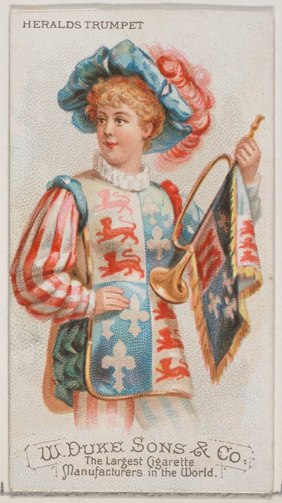 Herautentrompet, uit de serie Muziekinstrumenten N82 voor Duke sigaretten door Schumacher and Ettlinger