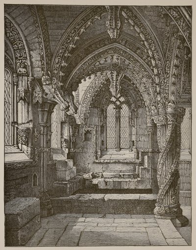 Zuidoostelijke hoek van de Lady Chapel, Rosslyn door Scottish School