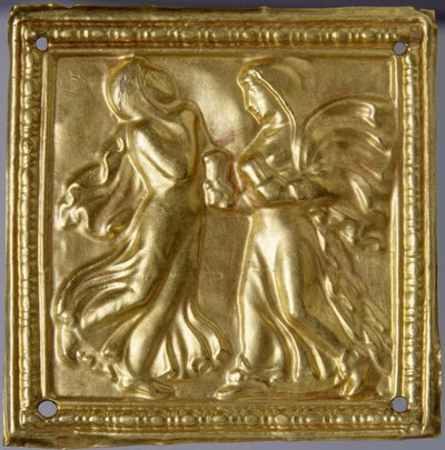 Scythische kunst: Vierkante plaquette met dansers door Scythian