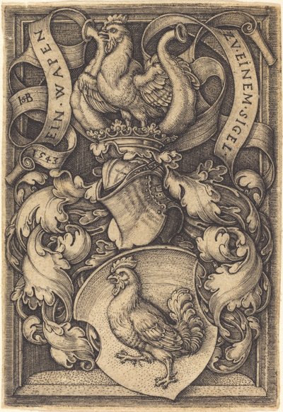 Wapen met een haan door Sebald Beham