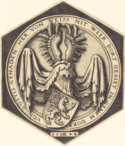 Wapen met een Leeuw door Sebald Beham