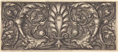 Ornament met Twee Groteske Dolfijnen door Sebald Beham