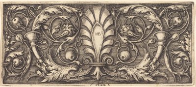 Ornament met Twee Groteske Dolfijnen door Sebald Beham