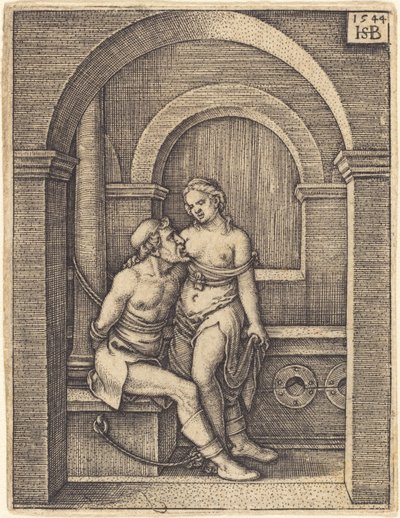 Simon en Zijn Dochter (Cimon en Pero) door Sebald Beham