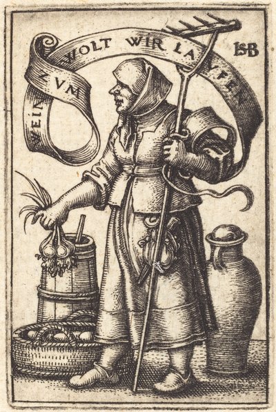 De Markt Vrouw [rechts] door Sebald Beham