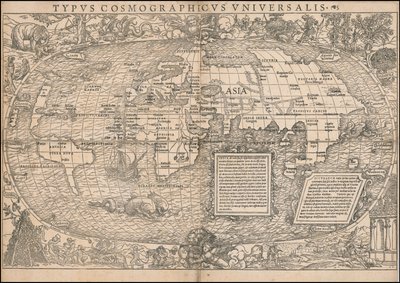 1532 wereldkaart door Sebastian Münster door Sebastian Munster