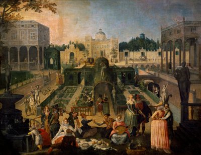 Een feest in het park van de hertog van Mantua, c.1595 door Sebastian Vrancx