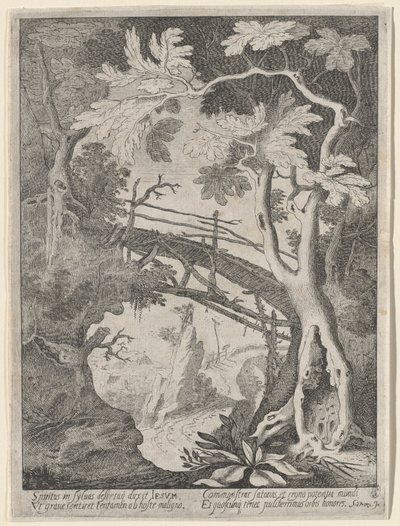 Een Rotsachtig Landschap met de Verzoeking van Christus door Sebastian Vrancx