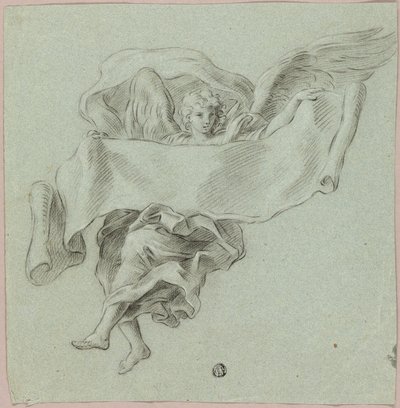 Engel met Putti die voorwerp draagt door Sebastiano Conca
