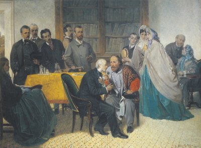 Giuseppe Garibaldi op bezoek bij Alessandro Manzoni op 15 maart 1862 door Sebastiano de Albertis