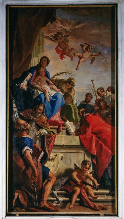 Onze-Lieve-Vrouw op de troon met heiligen door Sebastiano Ricci