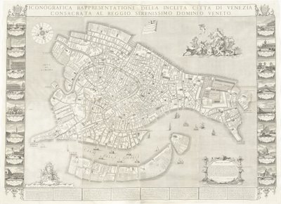 Iconografische Weergave van de Illustere Stad Venetië door Sebastiano Ricci, Lodovico Ughi, Giovanni Antonio Faldoni for the map, with Francesco Zucchi