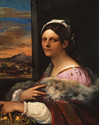 Portret van een jonge Romeinse vrouw door Sebastiano del Piombo
