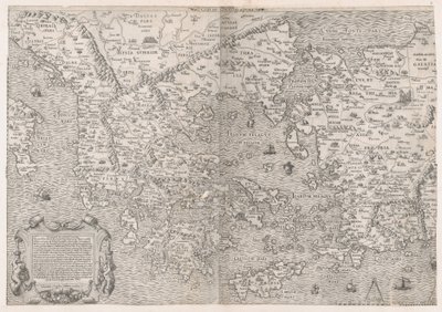 Speculum Romanae Magnificentiae: Kaart van Griekenland, midden 16e eeuw door Sebastiano di Re