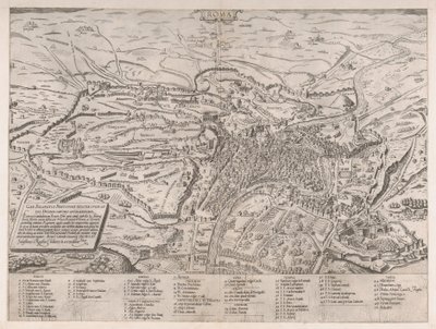 Speculum Romanae Magnificentiae: Uitzicht op Rome vanuit het Noorden, 1561 door Sebastiano di Re