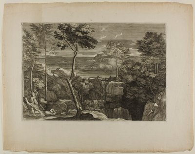 Landschap met Drie Rovers en hun Slachtoffer door Sébastien Bourdon