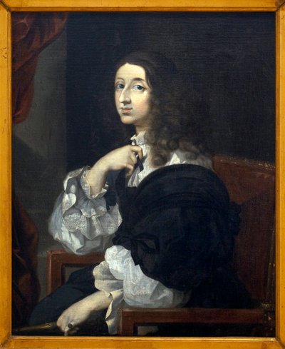 Portret van koningin Christina van Zweden (Kristina Vasa). door Sébastien Bourdon