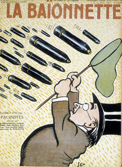 Man die probeert schelpen te vangen met een vlindernet - door Sem (1863 - 1934), in 