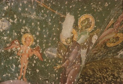 Engelen van het Laatste Oordeel, 14e eeuw (detail) door Serbian School
