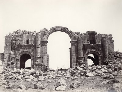 Hadrianusboog in Jerash, 1867 door Sergeant Henry Phillips