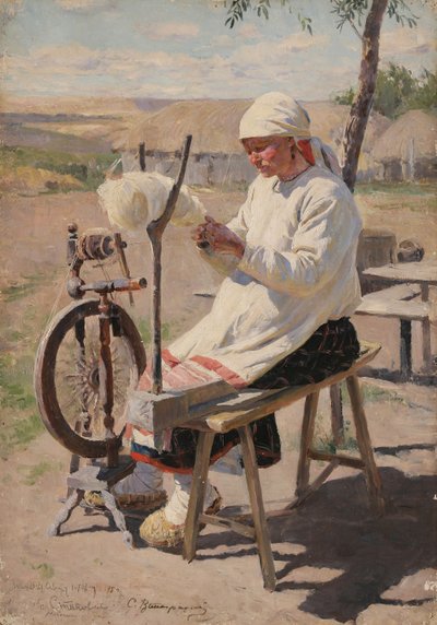 De spinner, 1895 door Sergei Arsenevich Vinogradov