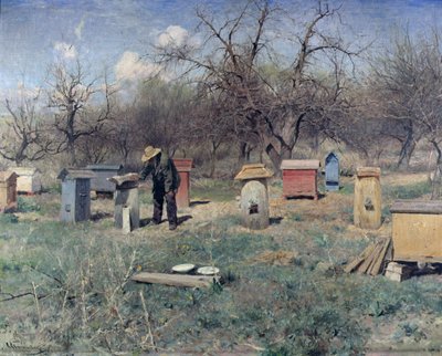 Een lentedag, of Bijenkorven, 1899 door Sergei Ivanovich Svetoslavsky