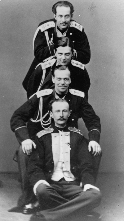 Grootvorsten Alexander Alexandrovich en Vladimir Alexandrovich van Rusland, ca. 1870-ca. 1875 door Sergei Lvovich Levitsky