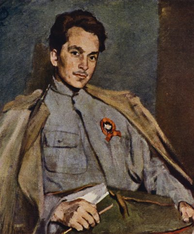 Portret van de Russische schrijver en revolutionair Dmitry Furmanov door Sergei Vasilievich Malyutin