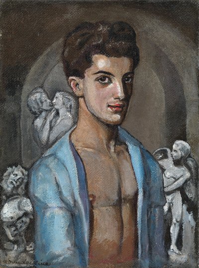 Portret van de choreograaf en balletdanser Léonide Massine 1896-1979 door Sergei Yurievich Sudeykin