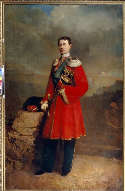 Portret van groothertog Nicolaas Aleksandrovitsj van Rusland door Sergey Konstantinovich Zaryanko