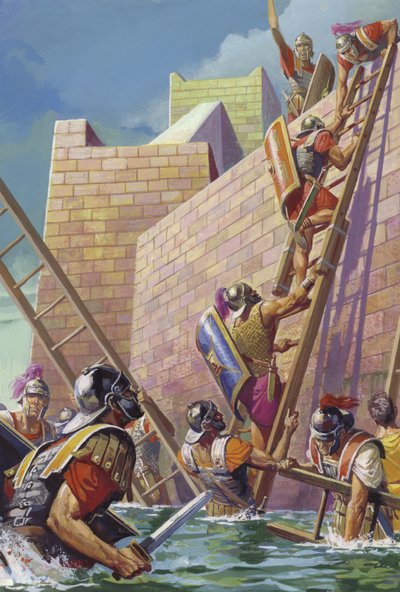 Generaal Scipio vindt een weg naar het schijnbaar onneembare bolwerk van Carthago Nova in Spanje door Severino Baraldi