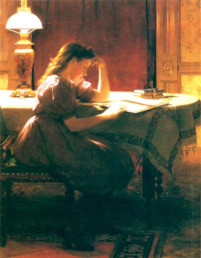 Huiswerk, 1895 door Seymour Joseph Guy
