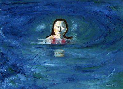 Rustige vrouw in het water door Sharyn Bursic