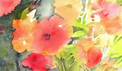 Kleurrijke aquareltuin door Sheila Golden