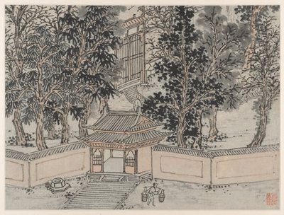 Twaalf Zichten op de Tijgerheuvel, Suzhou: Tijgervluchtbron bij de Achterpoort door Shen Zhou
