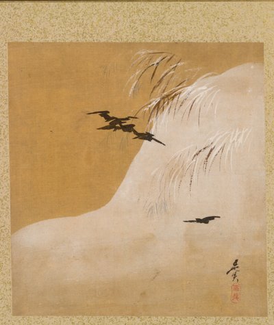 Vogels in Sneeuw uit Album van Schilderijen door de Eerwaarde Zeshin door Shibata Zeshin