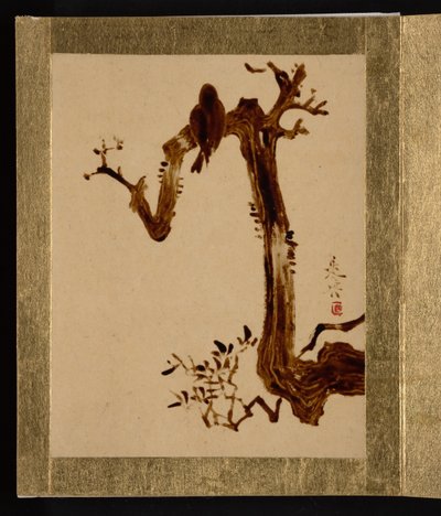 Kraai op een boom door Shibata Zeshin