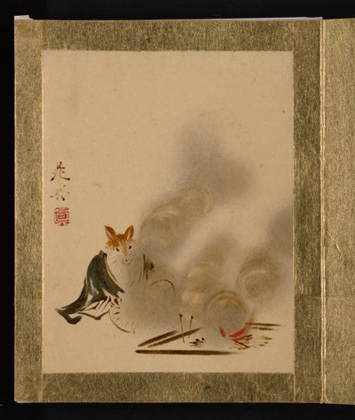 Vos bij mystiek vuur door Shibata Zeshin