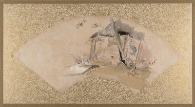 Huis met vrouw en baby door Shibata Zeshin