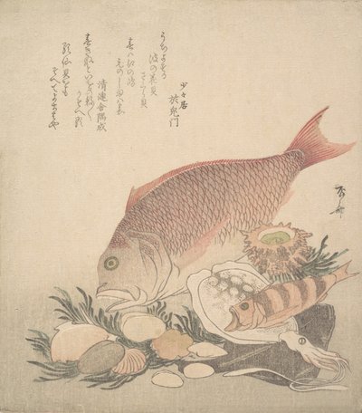 Grote en Kleine Vissen Zwemmen Tussen Schelpen en Mos op de Bodem van de Zee door Shinsai