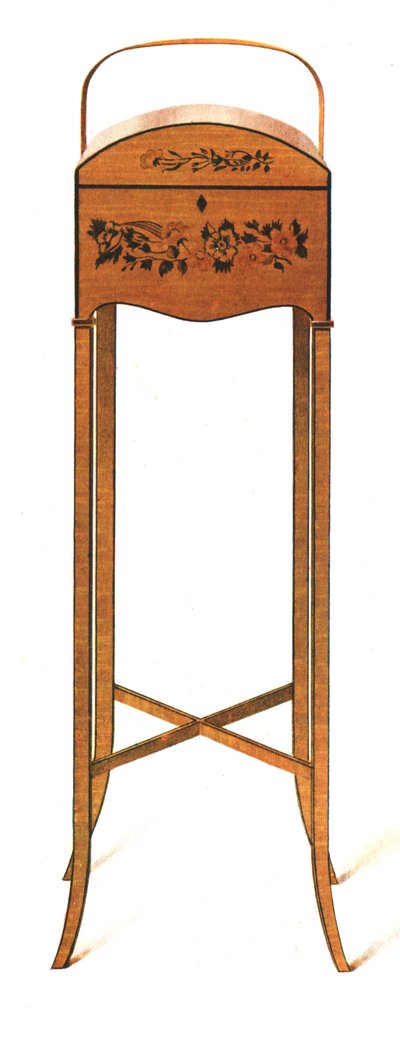 Geschilderde Satijnen Houten Werktafel, 1908 door Shirley Charles Llewellyn Slocombe